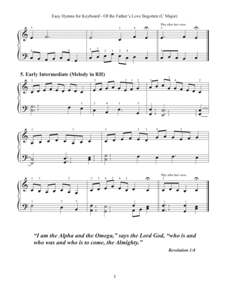 Of the Father's Love Begotten (Easy Hymns for Keyboard) image number null