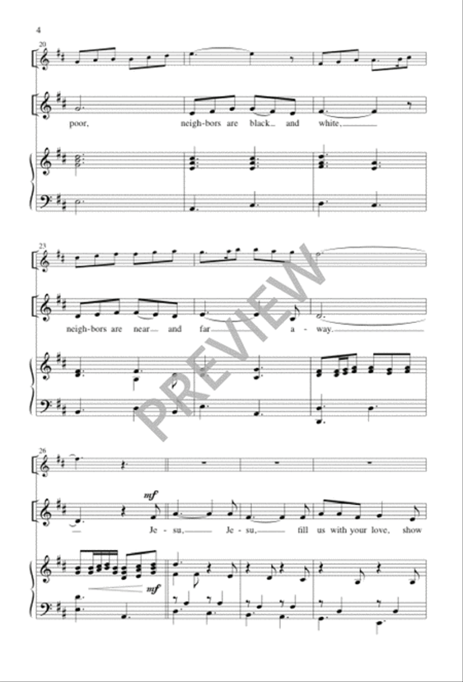 Jesu, Jesu, Fill Us with Your Love 2-Part scores gallery preview page 5