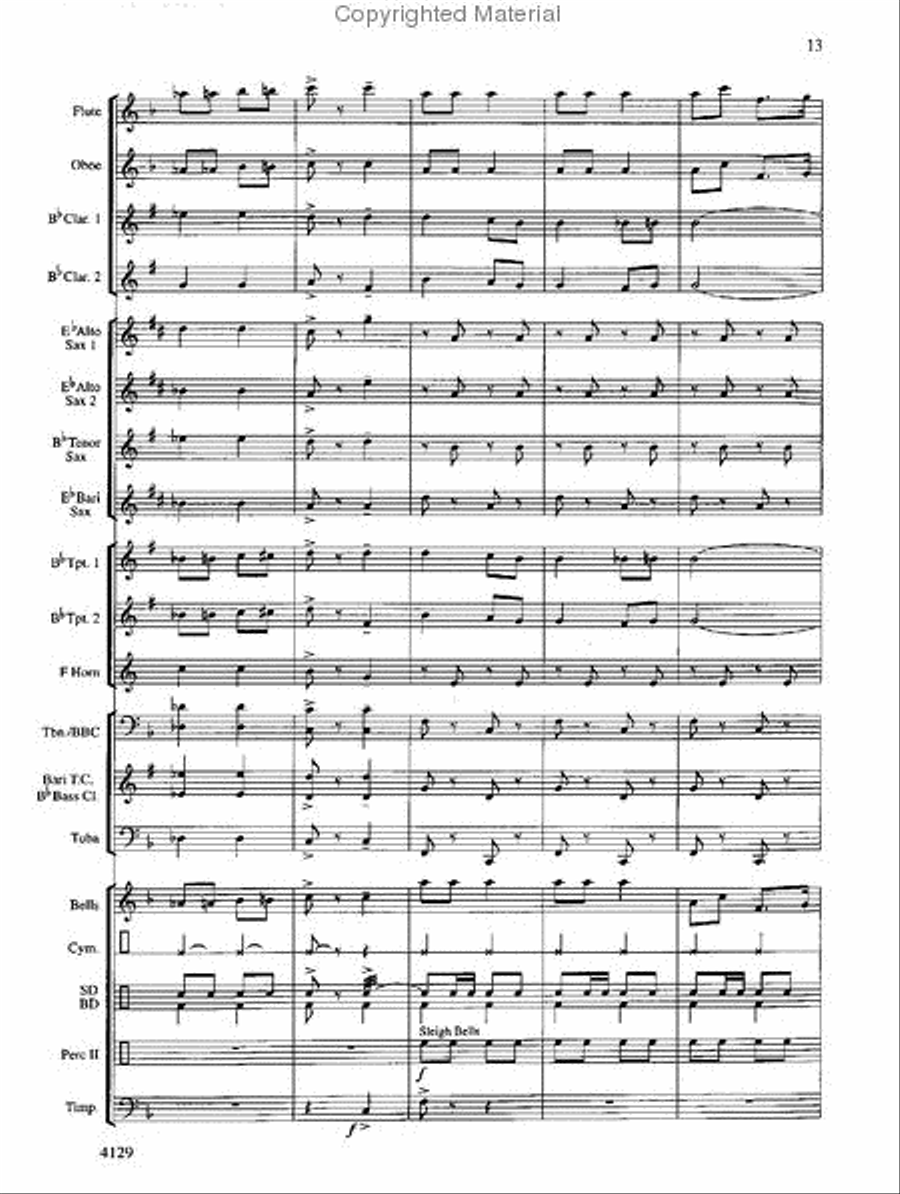 Jingle Bells Around the World Concert Band scores gallery preview page 13