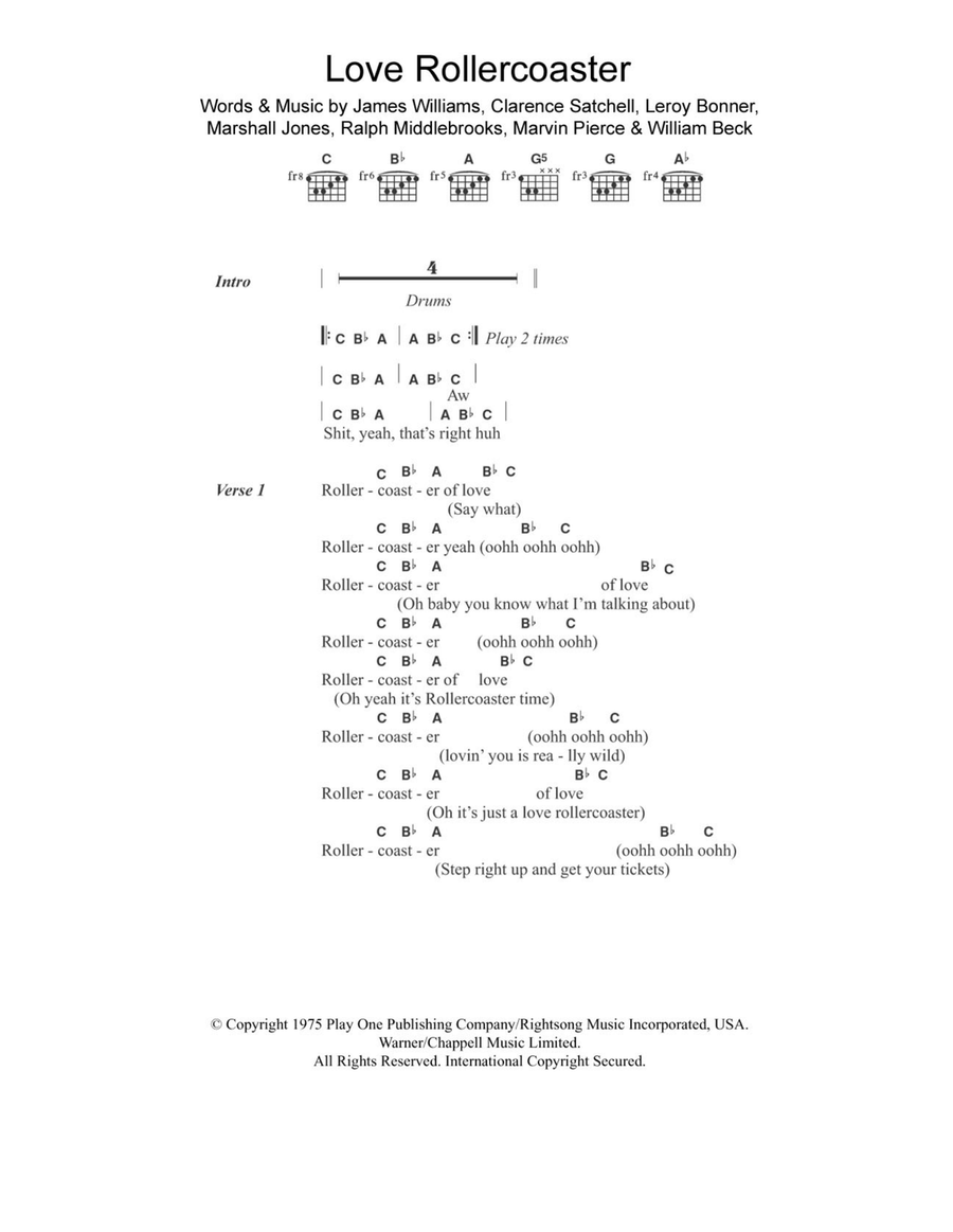 Love Rollercoaster Electric Guitar scores gallery preview page 1