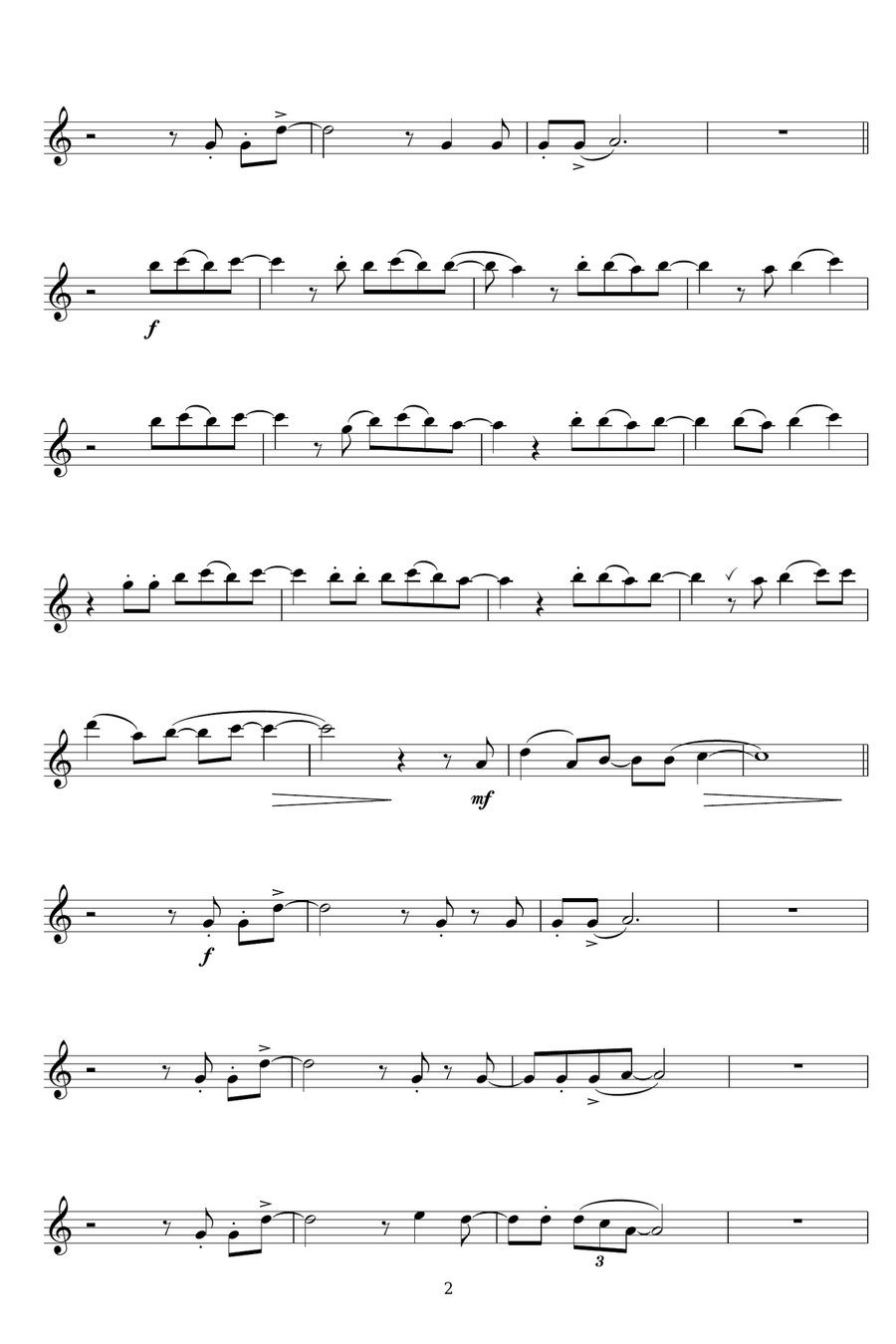 Jealousy Jealousy Alto Saxophone scores gallery preview page 2