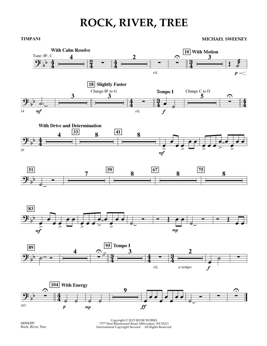 Rock, River, Tree - Timpani Percussion scores gallery preview page 1