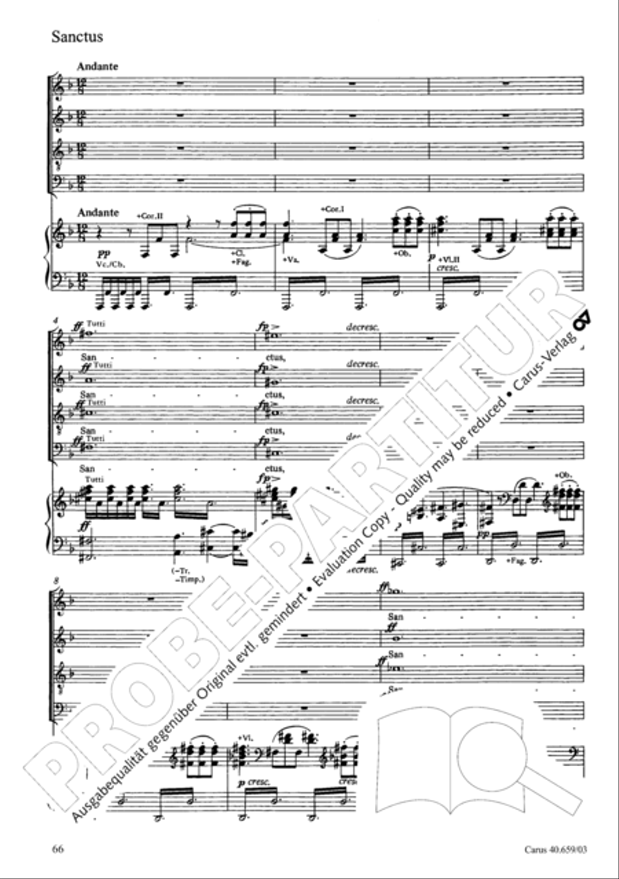Mass in A flat major (Messe in As) 4-Part scores gallery preview page 67