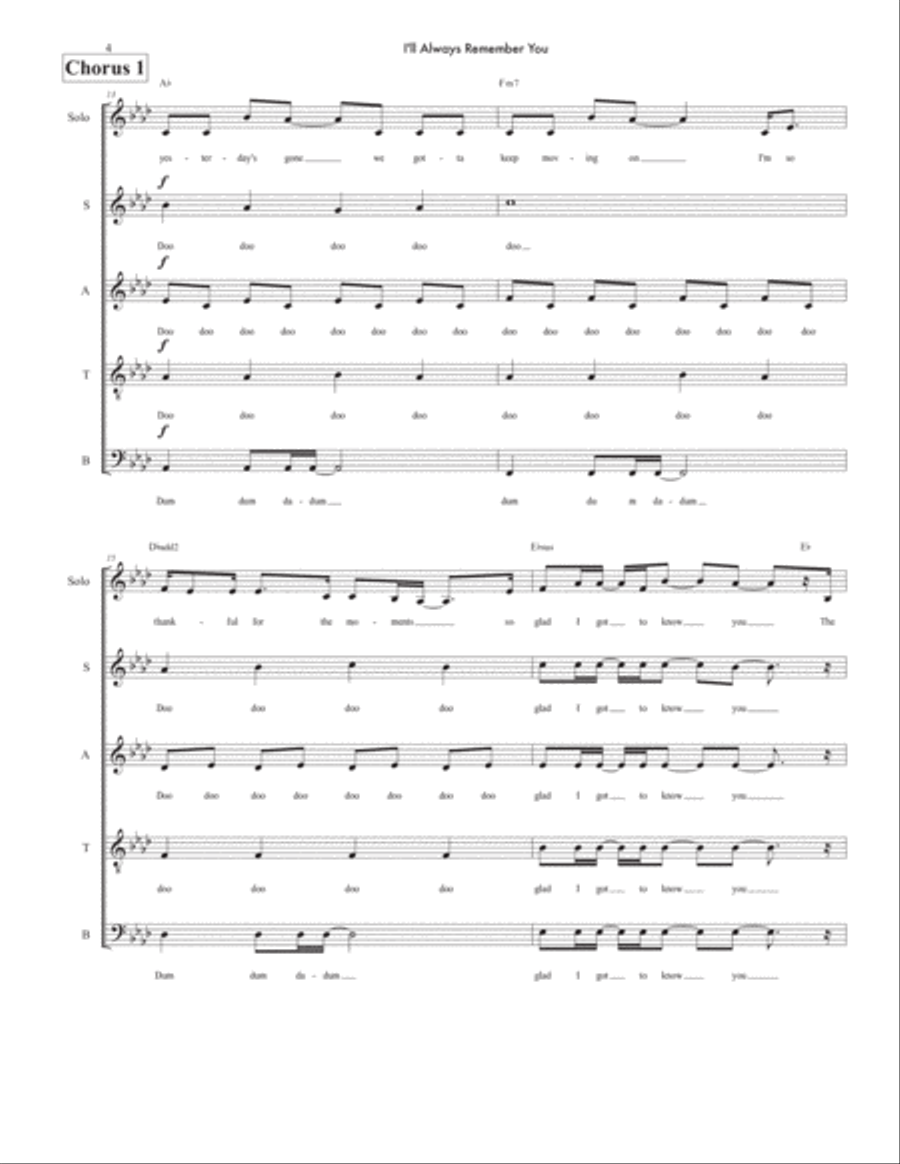 I'll Always Remember You 4-Part scores gallery preview page 5
