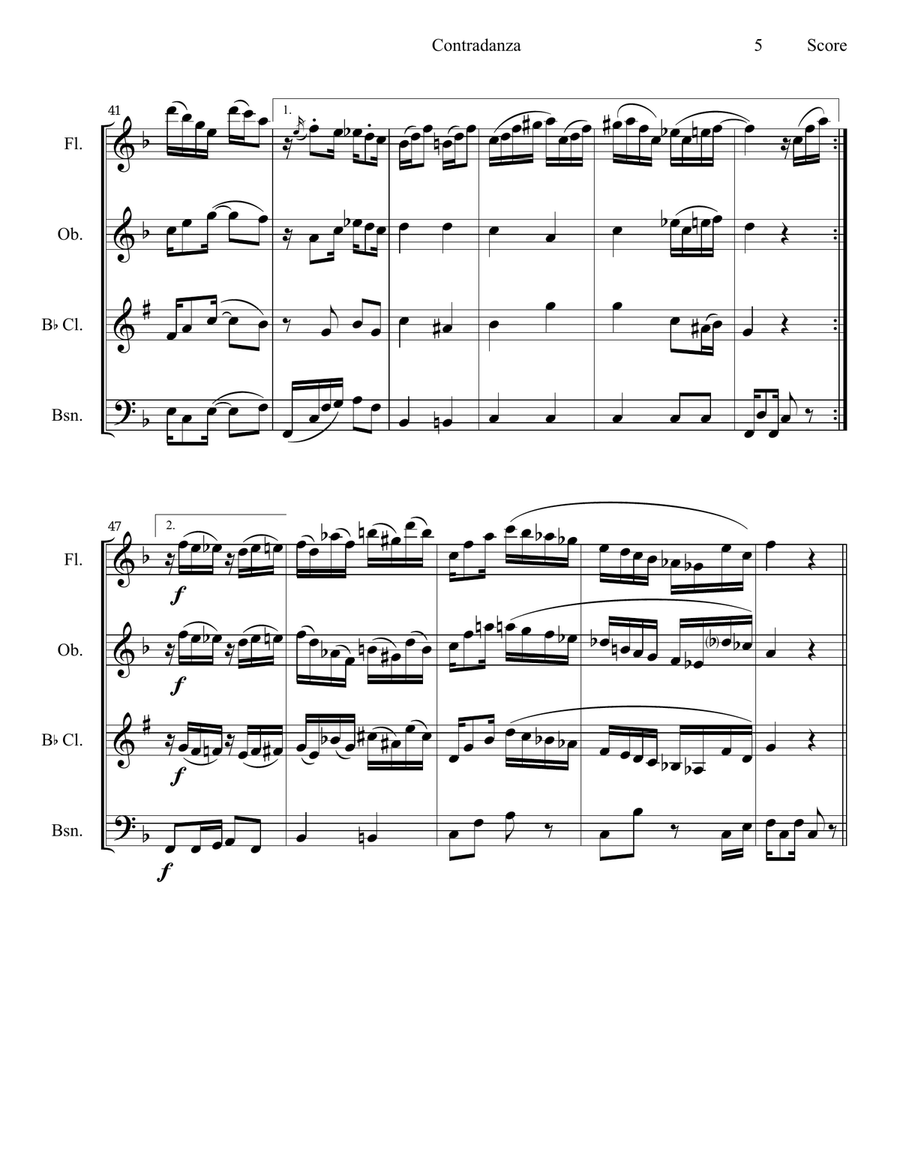 Contradanza Woodwind Quartet scores gallery preview page 6