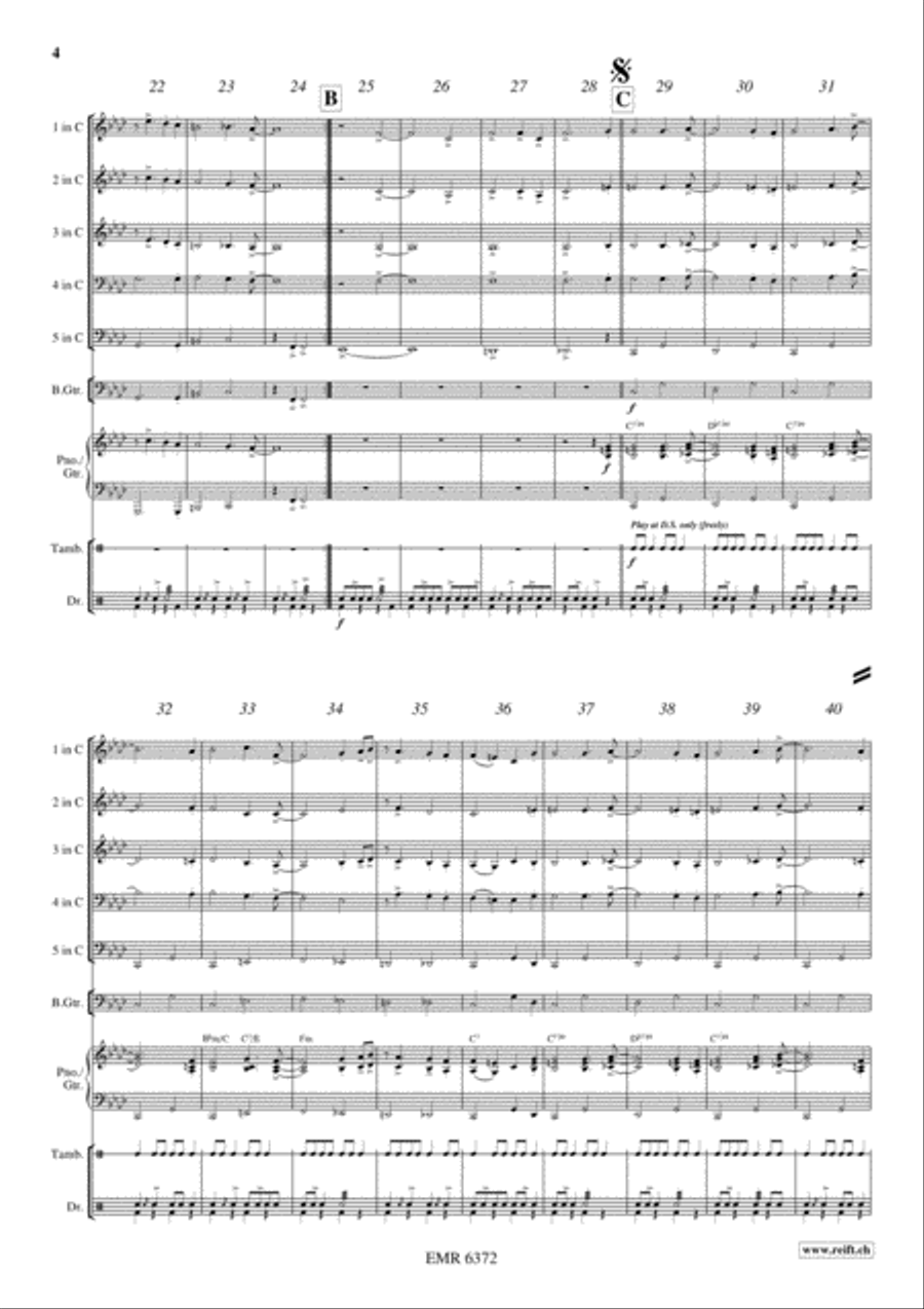 King's Blues March Brass Band scores gallery preview page 5