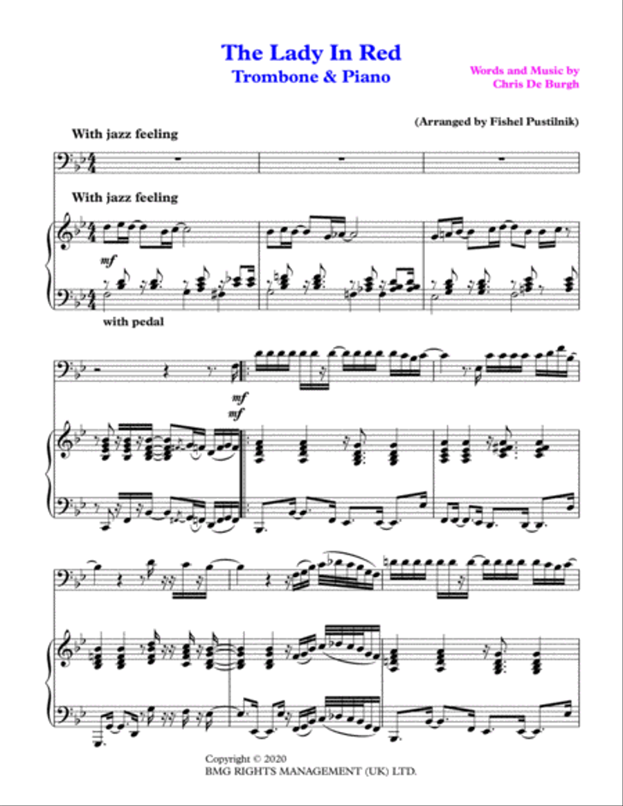 The Lady In Red Piano scores gallery preview page 2