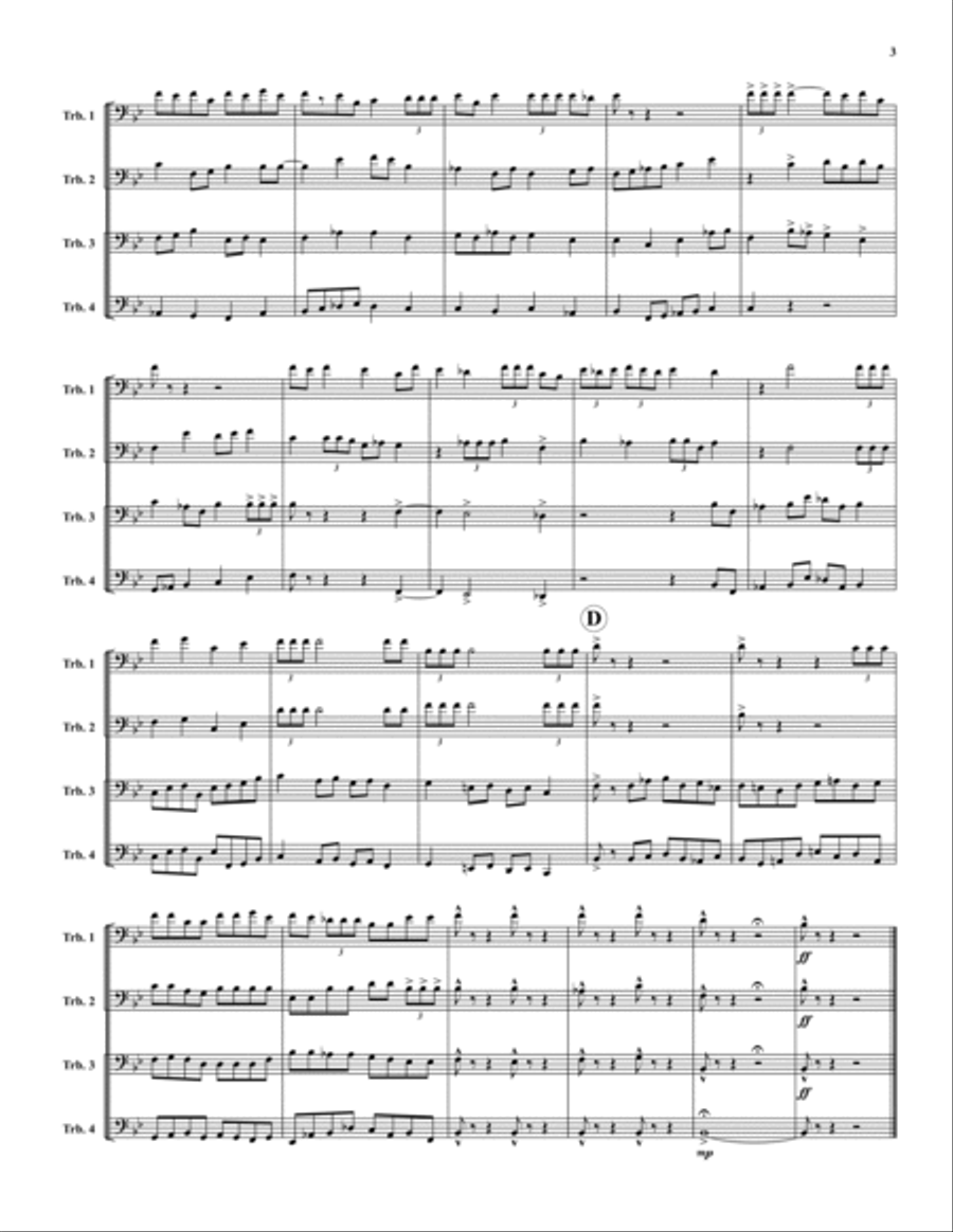 Trombone Intrada Trombone Quartet scores gallery preview page 3
