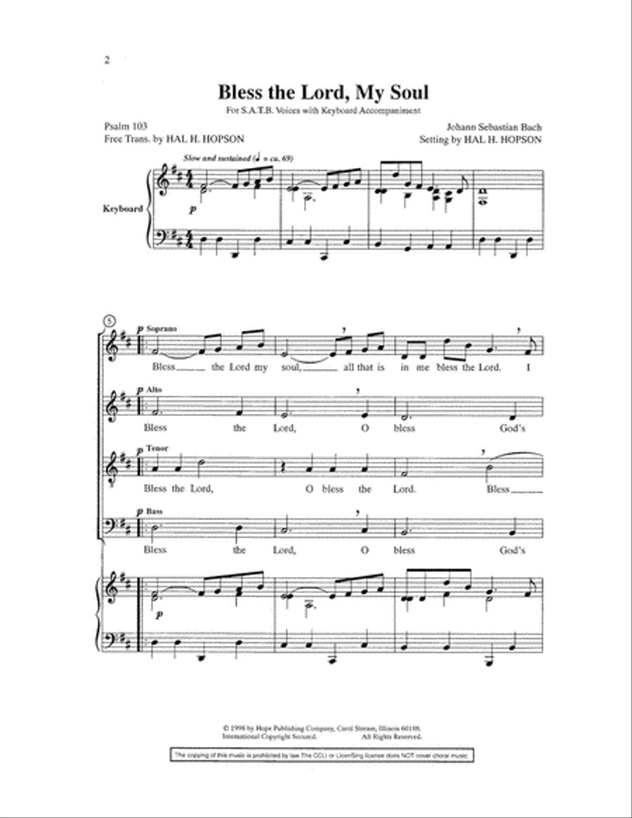 Bless the Lord, My Soul 4-Part scores gallery preview page 2