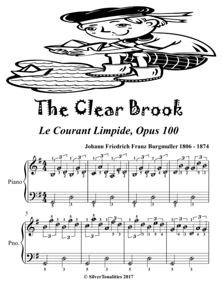 The Clear Brook Le Courant Limpide Opus 100 Easiest Piano Sheet Music 2nd Edition