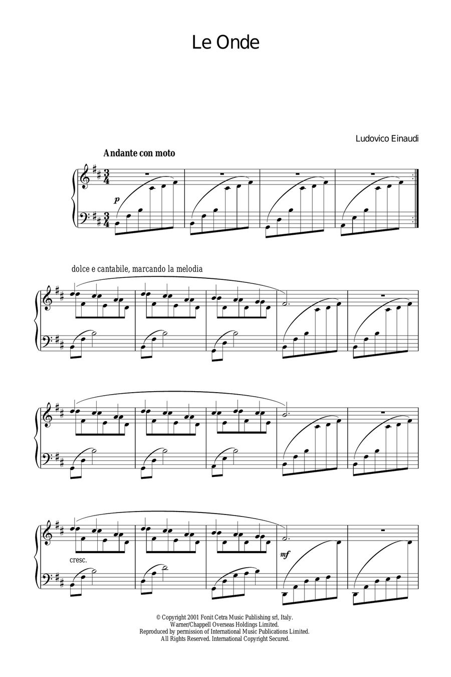 Le Onde Piano Solo scores gallery preview page 1