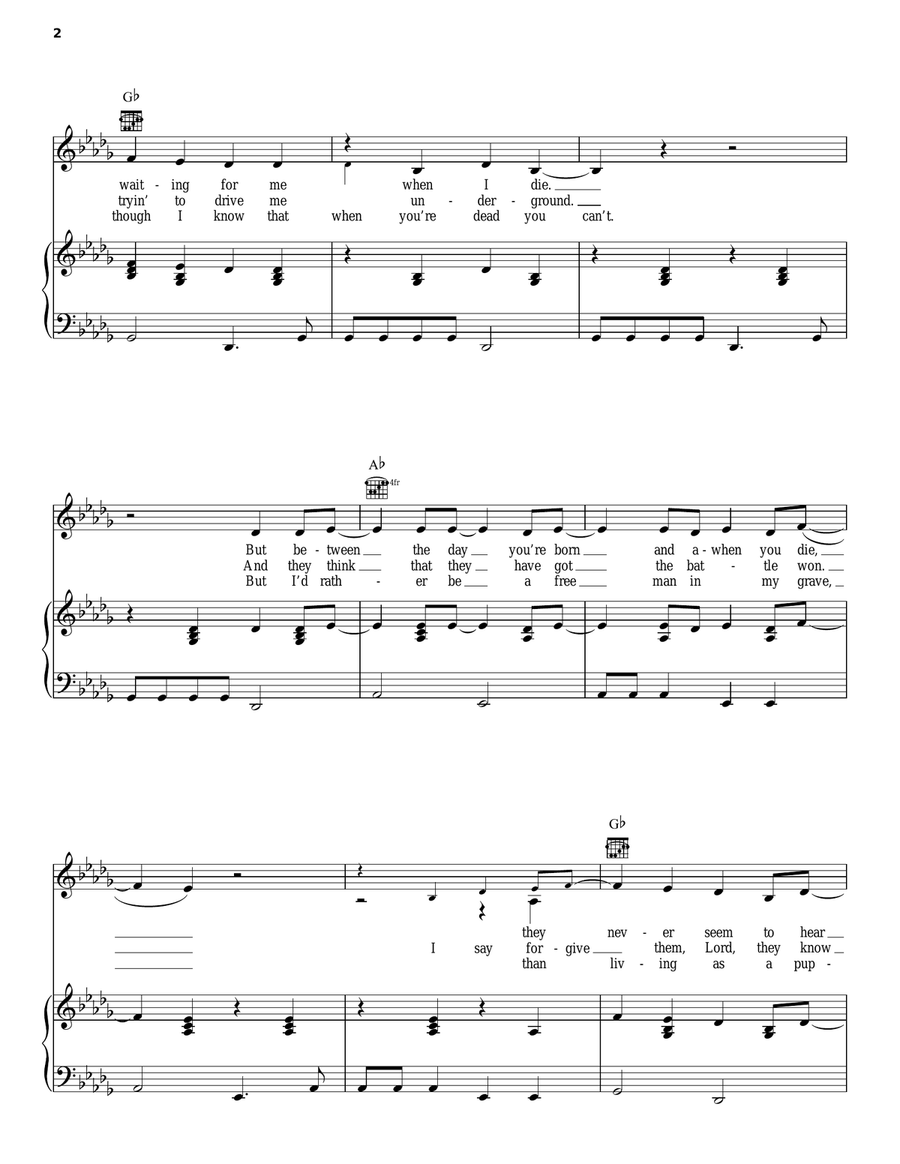 The Harder They Come The Harder They Come Piano, Vocal, Guitar scores gallery preview page 2