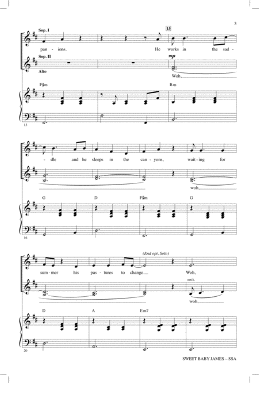 Sweet Baby James SSA scores gallery preview page 2