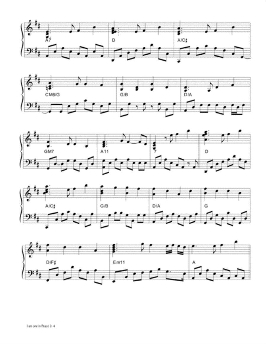 I Am One in Peace I Am One in Peace Piano Solo scores gallery preview page 2