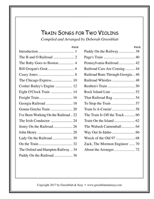 Book cover for Train Songs for Two Violins