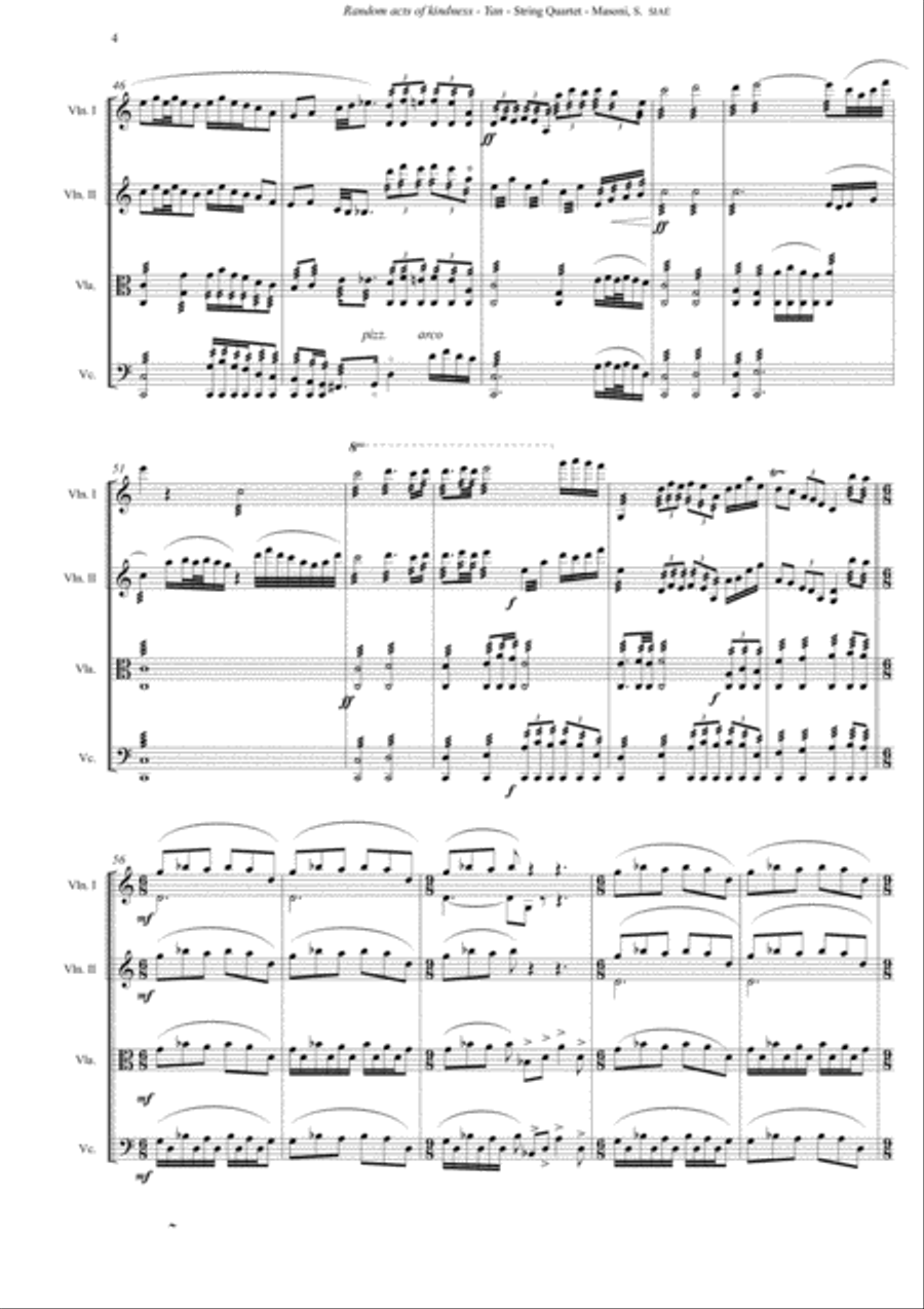 Random acts of kindness (score) String Quartet scores gallery preview page 4