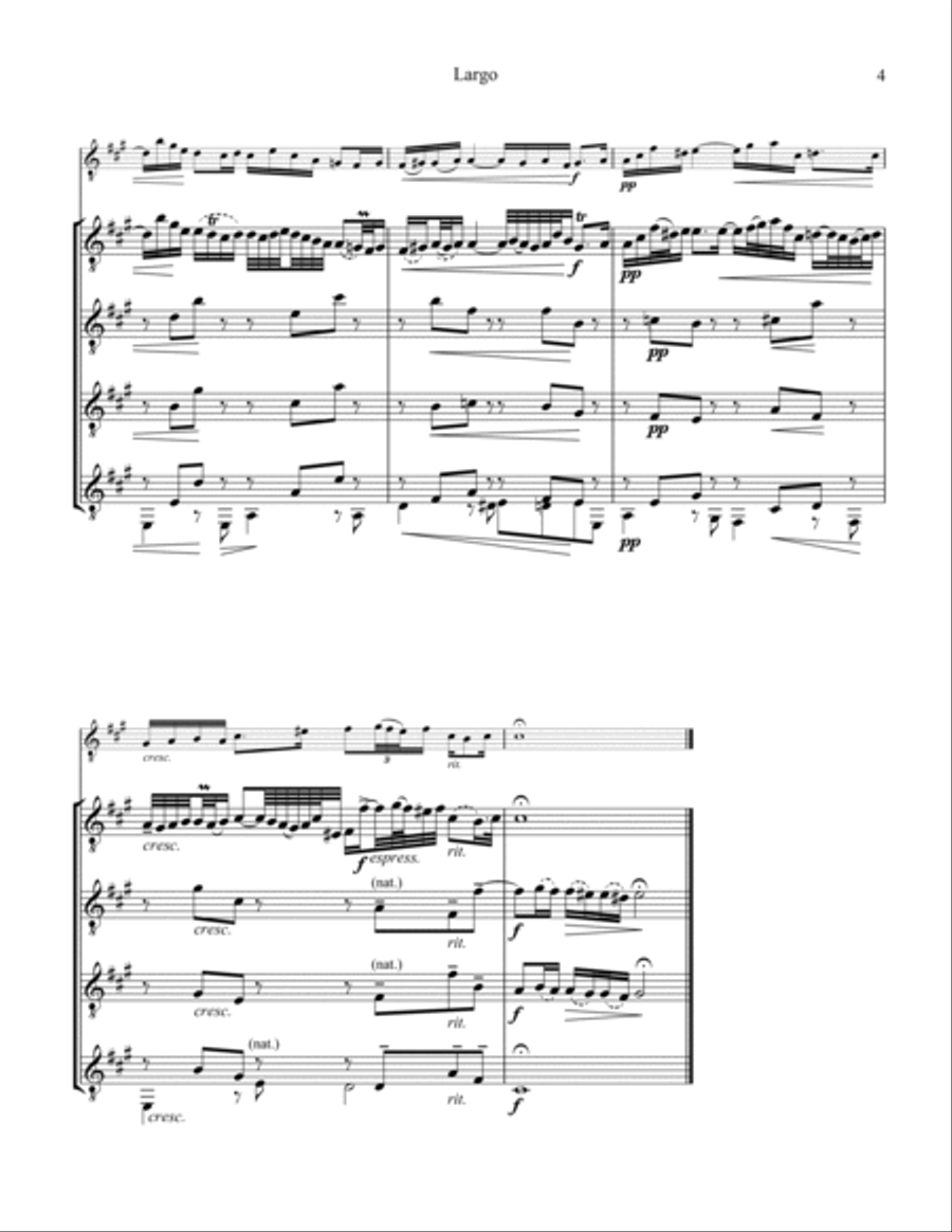 Arioso (Largo) from Cantata 156 for guitar quartet (ornamented) Guitar Ensemble scores gallery preview page 5