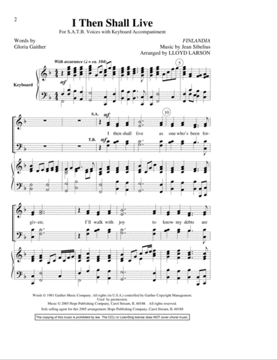 I Then Shall Live 4-Part scores gallery preview page 2
