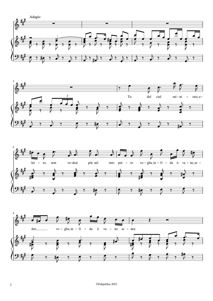 Tu del ciel ministro eletto (Vocal score/Piano reduction) Piano, Vocal scores gallery preview page 2