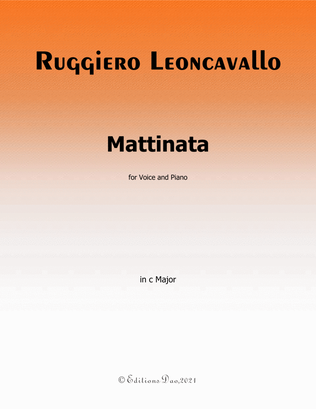 Mattinata,by Leoncavallo,in C Major