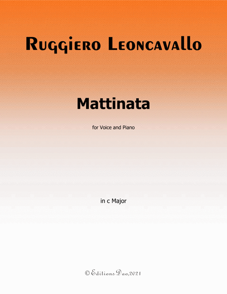 Mattinata,by Leoncavallo,in C Major image number null