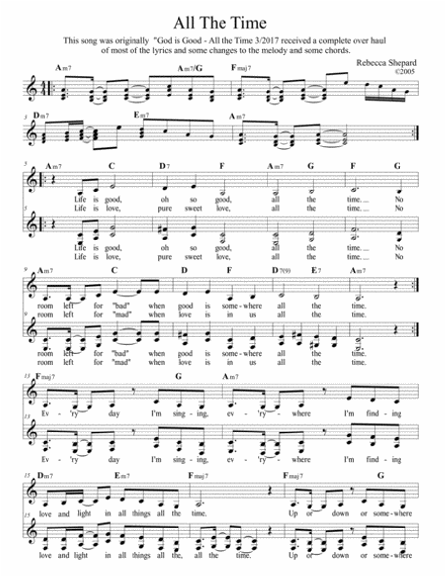 All The Time (with harmony) Small Ensemble scores gallery preview page 1