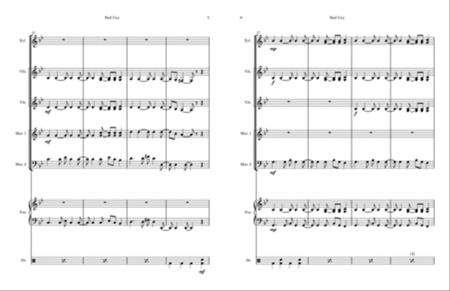 Bad Guy Percussion Ensemble scores gallery preview page 3