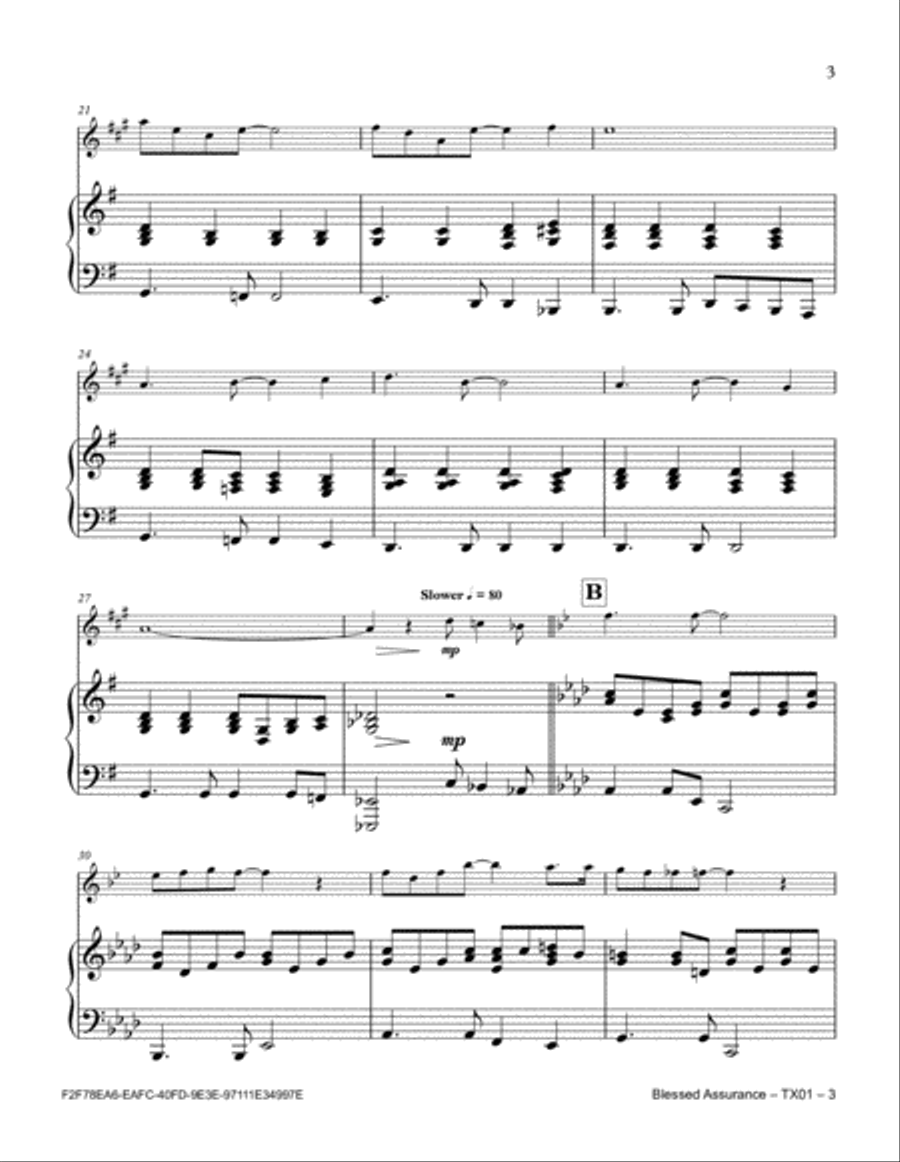 Blessed Assurance Tenor Saxophone scores gallery preview page 3