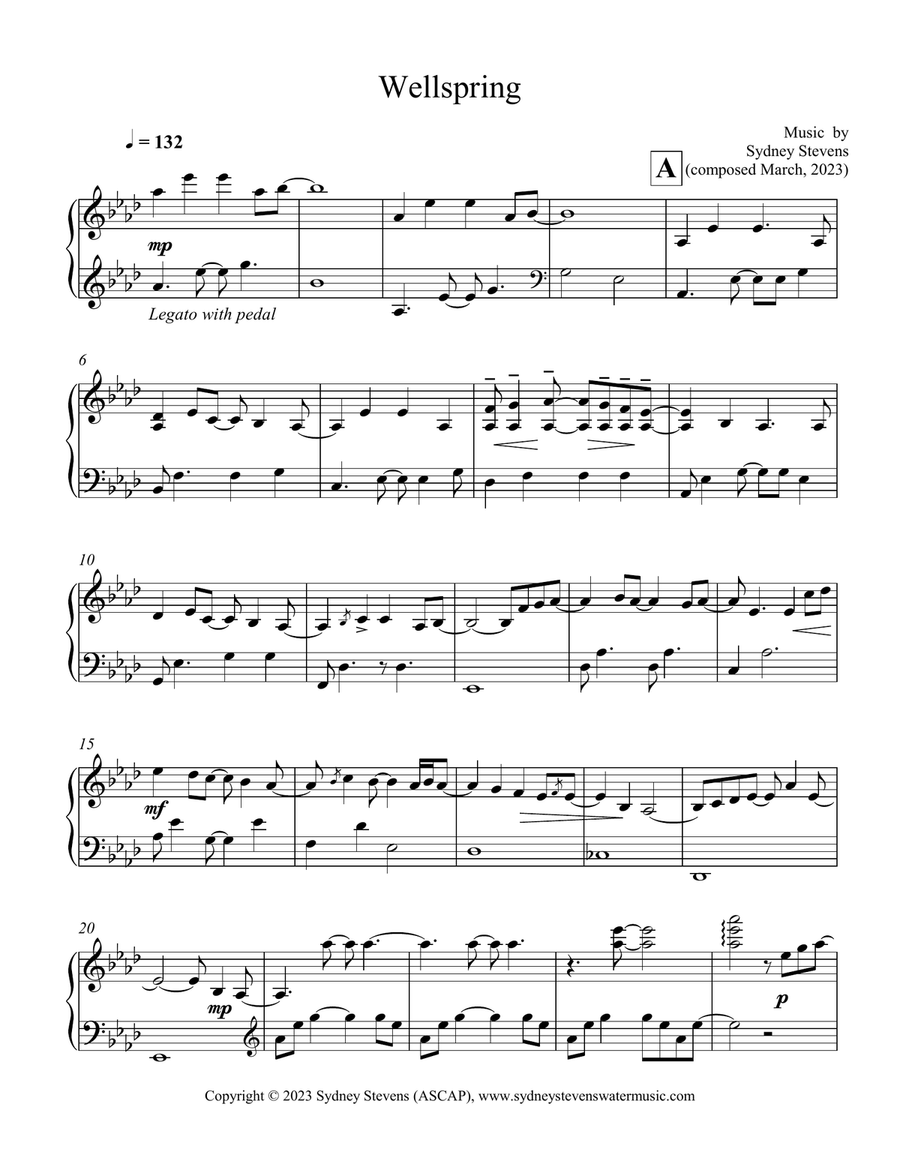 Wellspring Piano scores gallery preview page 1