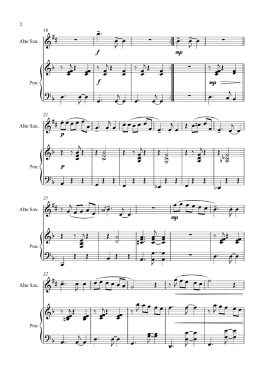 Jazz Waltz for Alto Sax Jazz Waltz for Alto Sax Alto Saxophone scores gallery preview page 2