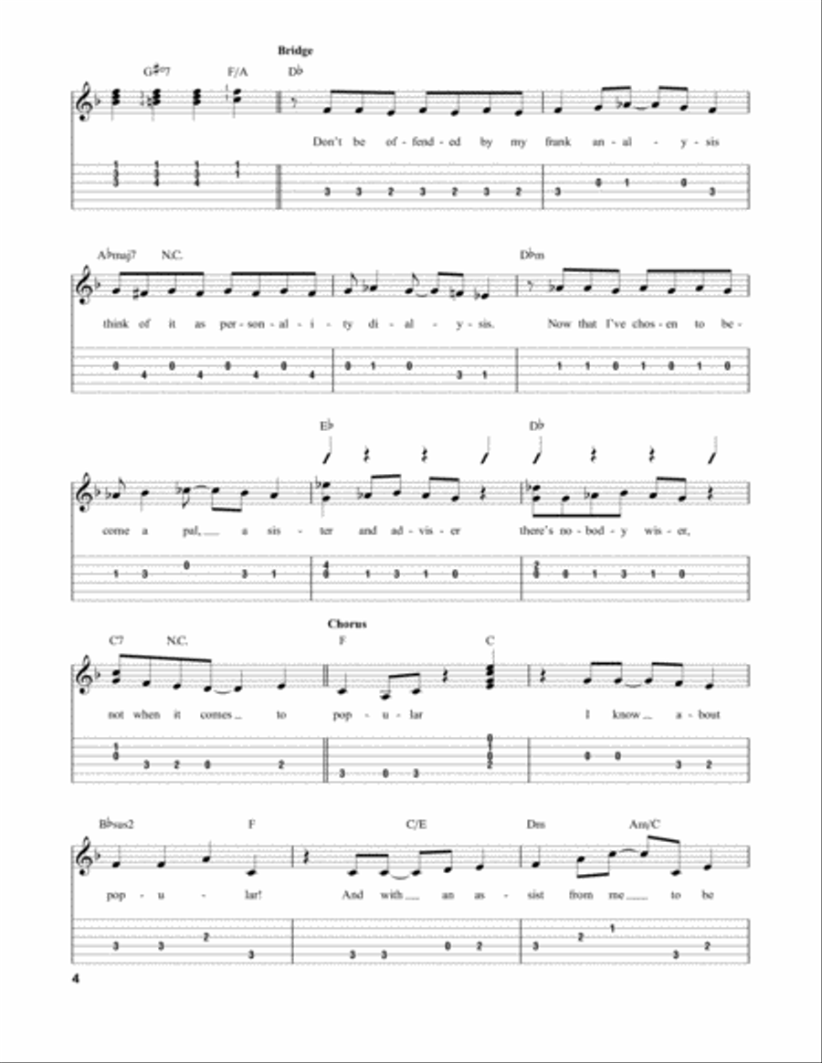 Popular (from Wicked) Guitar Tablature scores gallery preview page 4