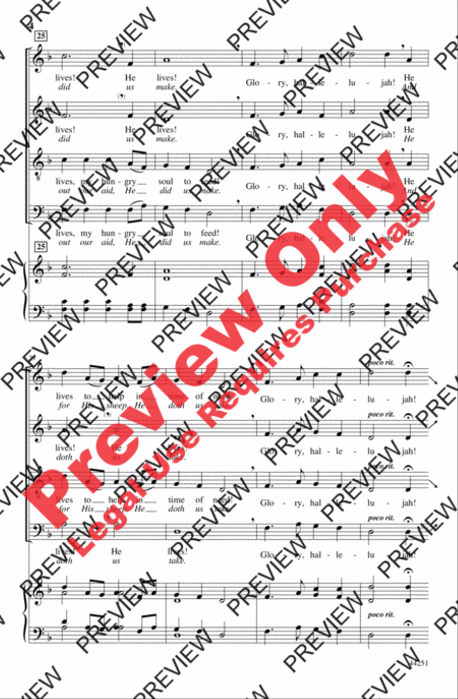 I Know That My Redeemer Lives 4-Part scores gallery preview page 4