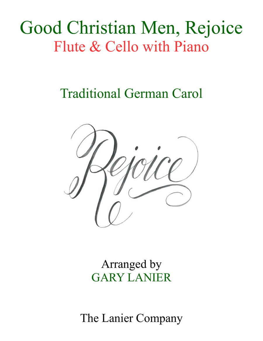 GOOD CHRISTIAN MEN, REJOICE (Flute, Cello with Piano & Score/Part) Flute scores gallery preview page 1
