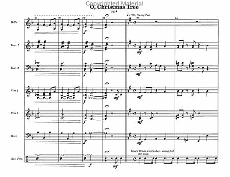 O' Christmas Tree Percussion Ensemble scores gallery preview page 3