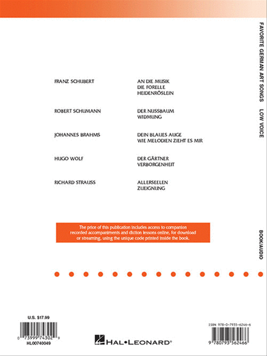 Favorite German Art Songs: Low Voice - Book/Online Audio Low Voice scores gallery preview page 5