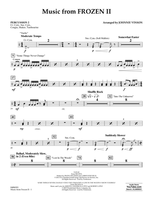 Book cover for Music from Disney's Frozen 2 (arr. Johnnie Vinson) - Percussion 2