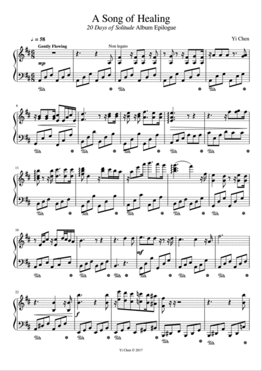 A Song of Healing Piano Solo scores gallery preview page 1