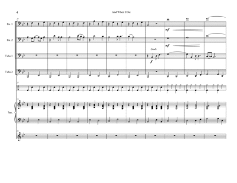 And When I Die Brass Ensemble scores gallery preview page 4