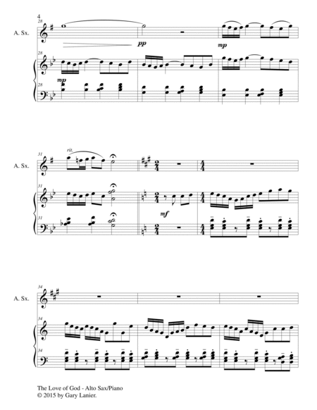 THE LOVE OF GOD (Duet – Alto Sax and Piano/Score and Parts) image number null