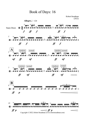 Book of Days: 16 (for snare drum solo)