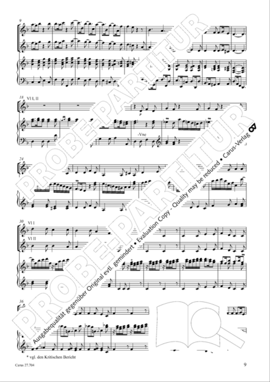 Concerto per il Clavi-Cembalo in F Violin scores gallery preview page 10