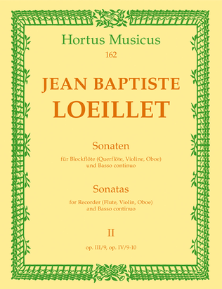 Book cover for Sonaten for Recorder (Flute, Violin, Oboe) and Basso continuo op. III/9,IV/9-10