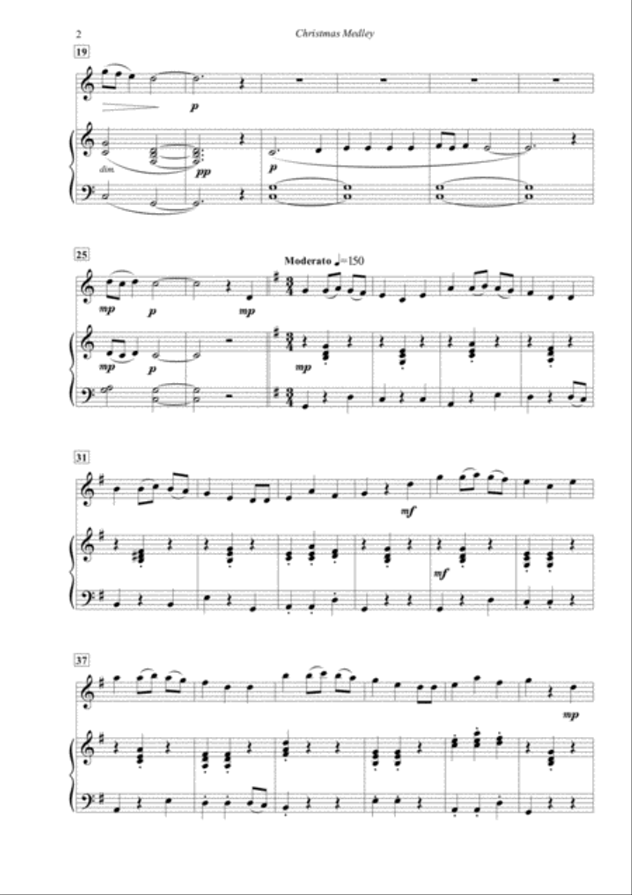 Christmas Medley for Oboe and Piano Piano scores gallery preview page 2