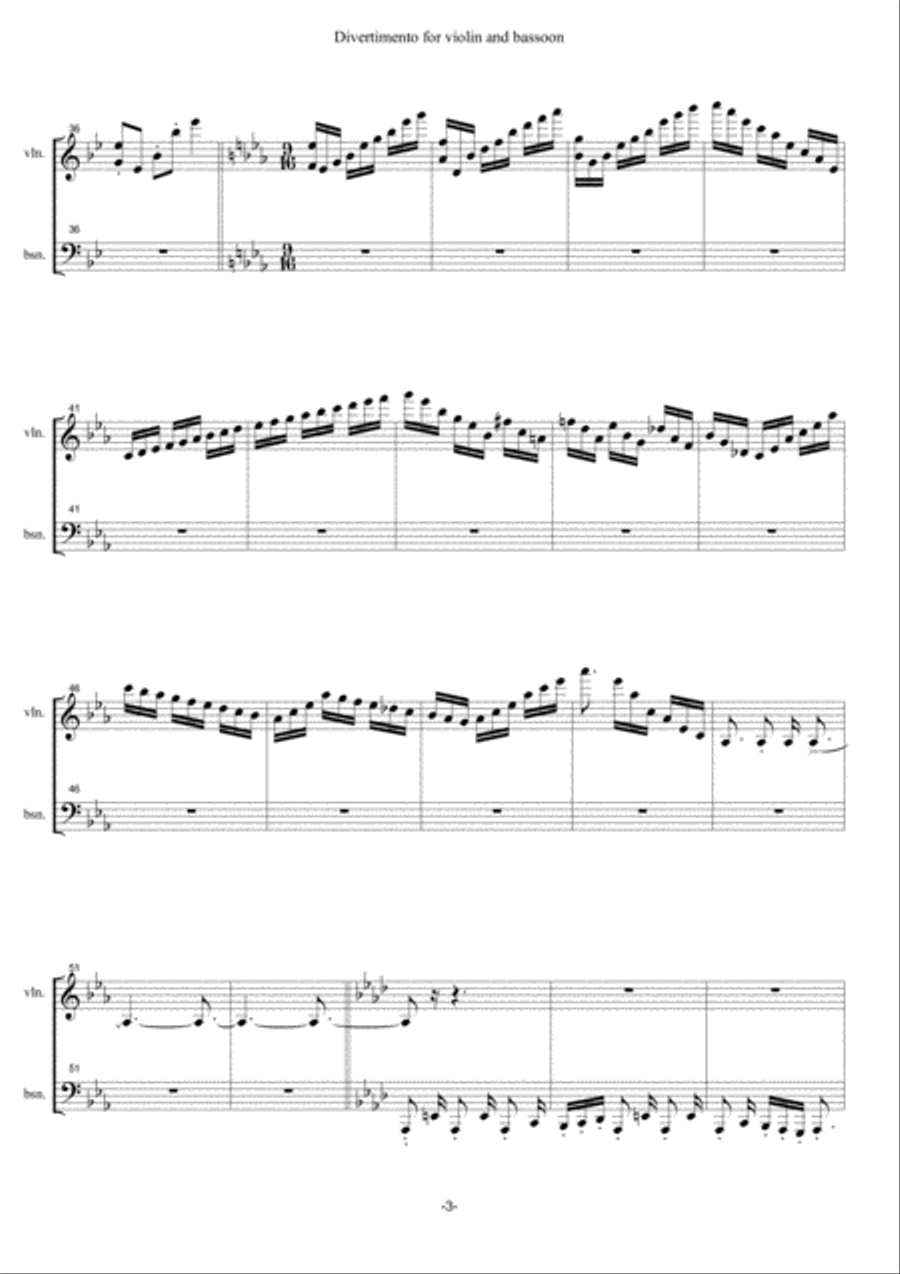 Divertimento for violin and bassoon Bassoon scores gallery preview page 3