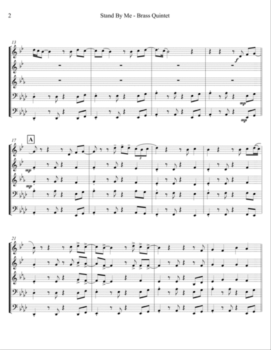 Stand By Me Brass Quintet scores gallery preview page 3