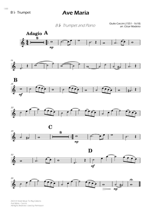 Caccini - Ave Maria - Bb Trumpet and Piano (Individual Parts)