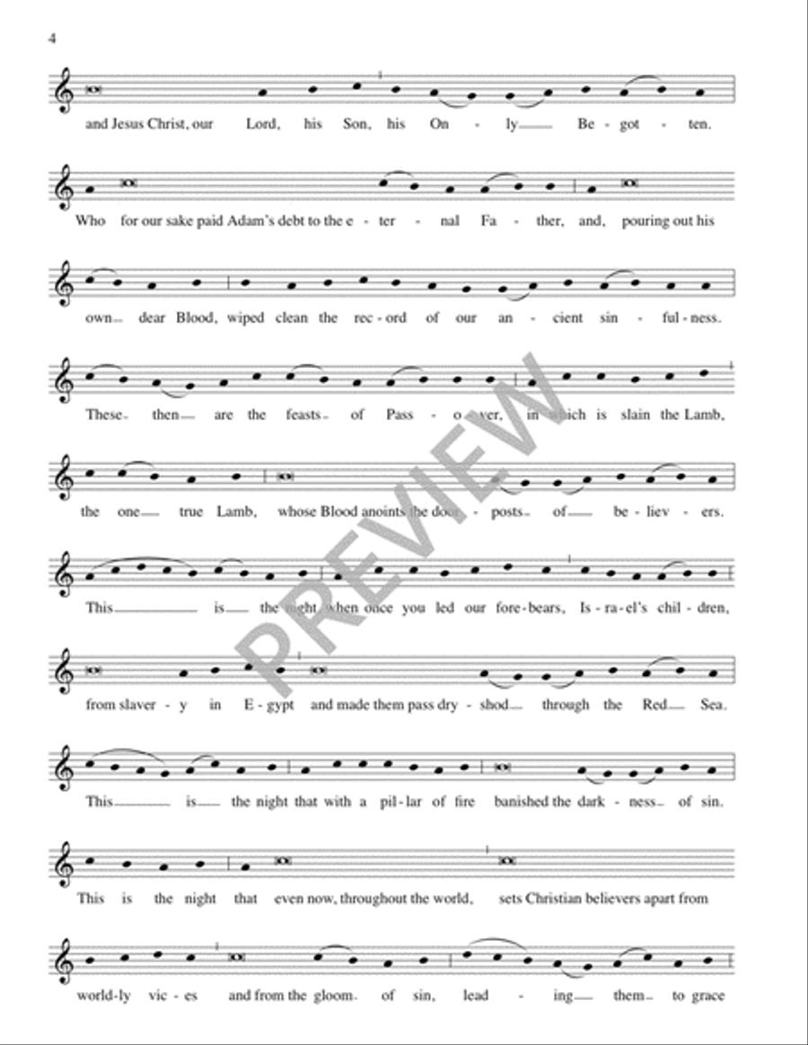 Exsultet: Easter Proclamation Unison Choir scores gallery preview page 6