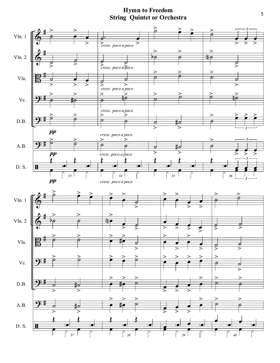 Hymn To Freedom Hymn To Freedom String Orchestra scores gallery preview page 5