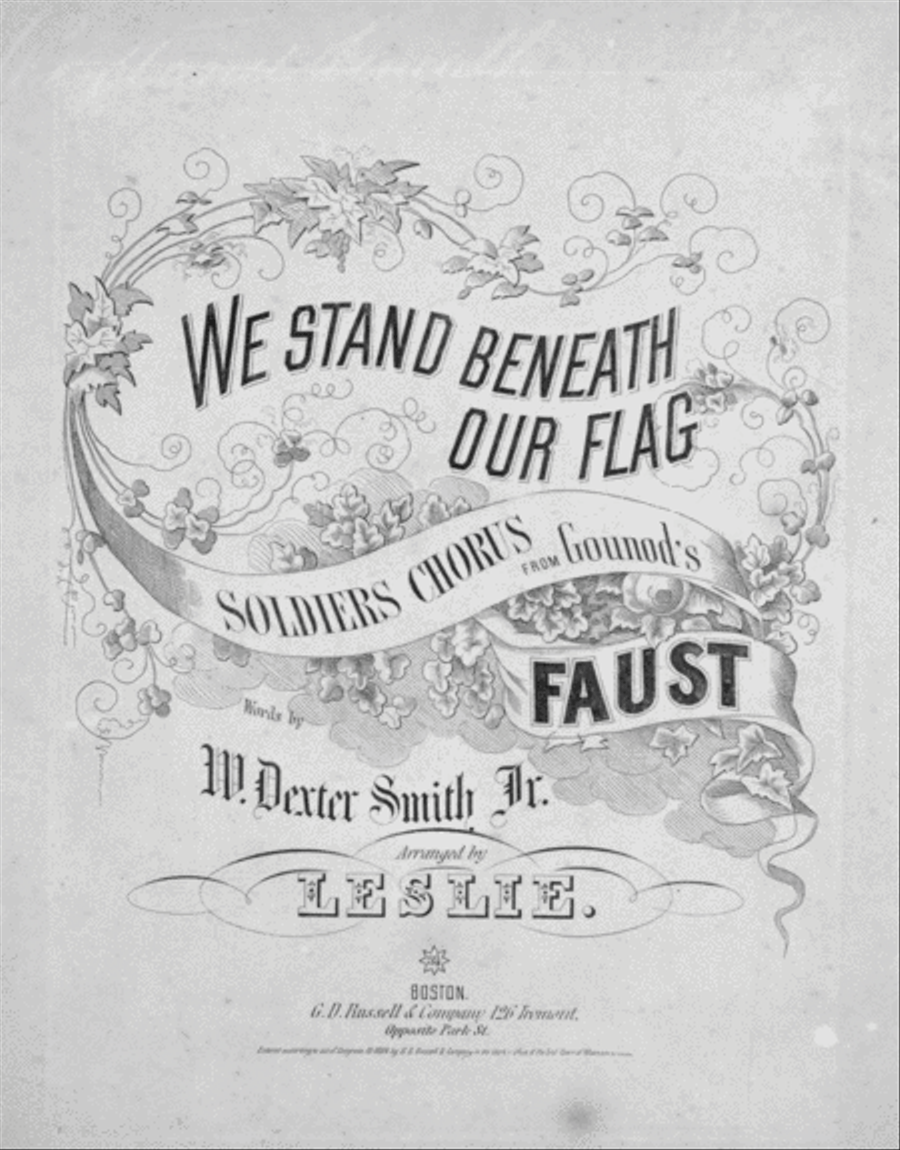 We Stand Beneath Our Flag. Soldiers Chorus 4-Part scores gallery preview page 1