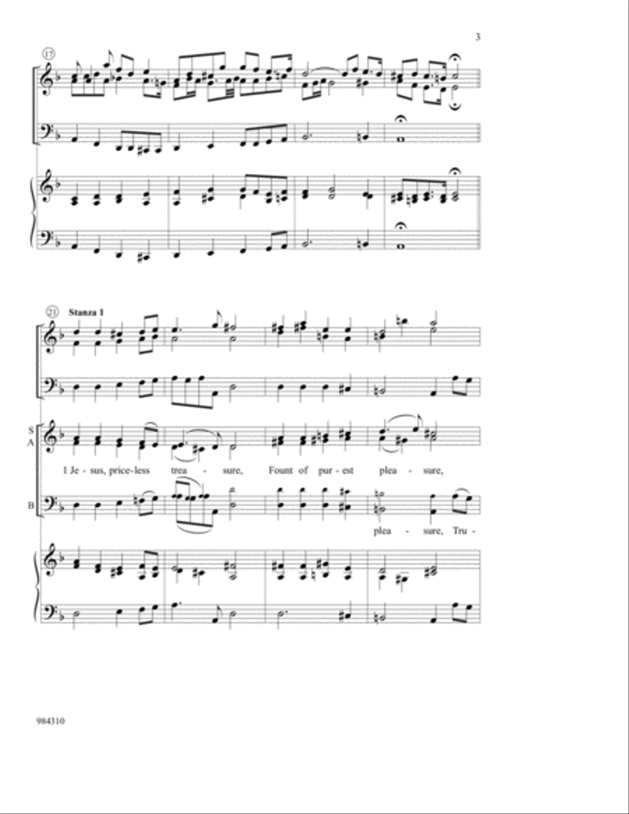 Jesus, Priceless Treasure (Buxtehude) 3-Part scores gallery preview page 4